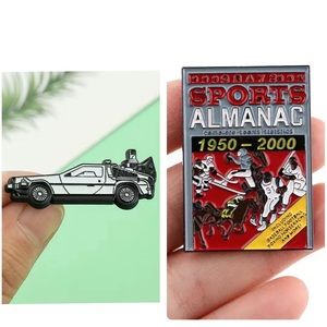 Back to the Future Enamel Pin Set Combo Marty McFly Delorean Car Sports Almanac